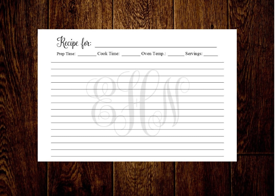 Recipe Card Dividers 4x6, Recipe Card Dividers, Custom Recipe Card Dividers, Recipe Cards 4x6