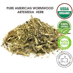 Organic Wormwood Herb: Artemisia Absinthium for Tea or Absinthe
