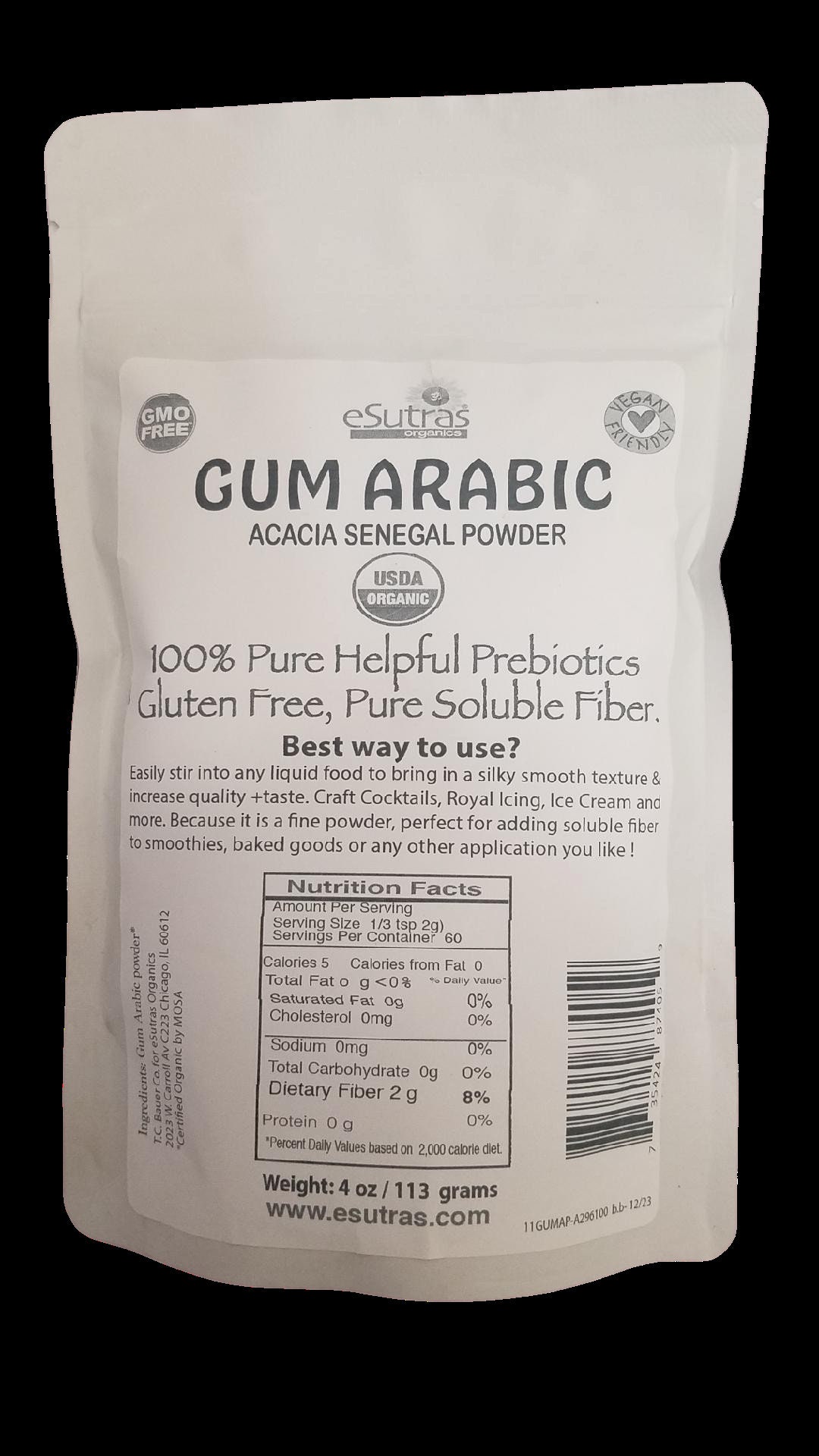 Gum Arabic USDA Organic Powder Fine Superior Food Grade Acacia