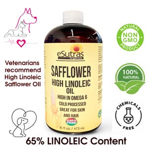 Olio di cartamo spremuto a freddo: alto contenuto di linoleico, vergine, non OGM - 16 oz