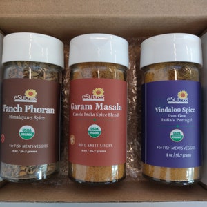 SEASONINGS SPICE RUBS kits | 3 Organic Spice Blends | Berbere, Chinese 5 French 4 Garam Masala Zatar & more | Made in Chicago