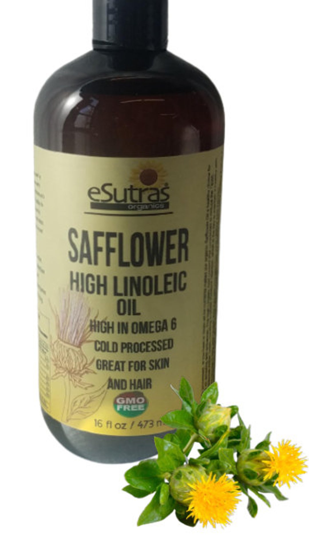 Esutras Safflower High Linoleic Oil, 100 Pure Cold Pressed Extra