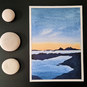 Original Aquarell "Bodo" || A6 || Handgeknöpfte || Postkarte || Wanddekoration || Stimmungstafel || Inspirierender Arbeitsplatz