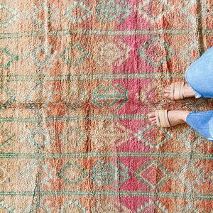 One Scoop of Rainbow Sherbert Vintage Berber Rug, Moroccan Rug, Beni Ourain, Wool Rug, Bohemian, Beni Mguild Rug, Boho Rug, Handmade