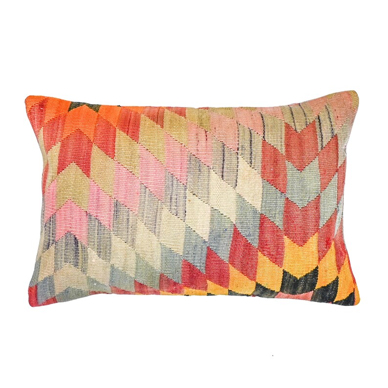 home decor Freeda Lumbar Turkish Kilim Pillow 16x24 Anatolian Bohemian Vintage Decorative Accent Pillow Cover