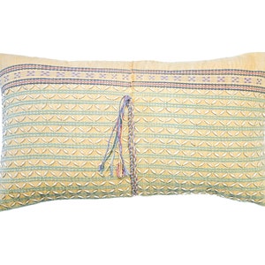 Limon Vintage Hmong Pillow (12x20), Bohemian Decorative Accent Thai Pillow Cover, home decor