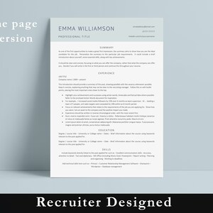 Professional Resume Template Instant Download, Modern Resume Template, Marketing Resume Template Word, Creative Resume Template, CV Template