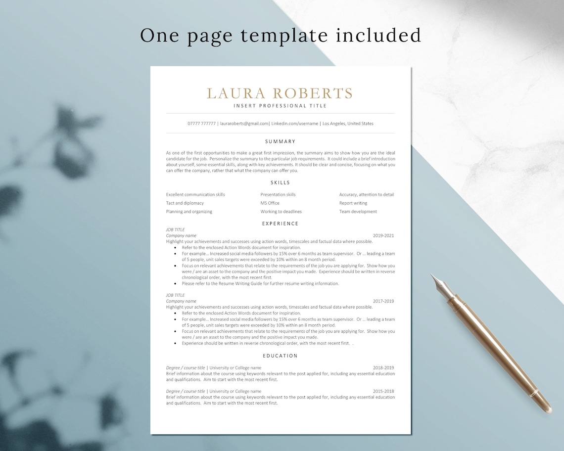 ATS Friendly Resume Template ATS Resume CV Template for Word - Etsy UK