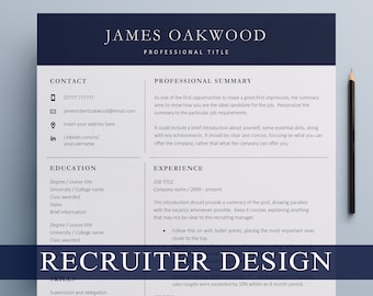 Executive Resume Template for Word | Modern Professional CV Template | Project Marketing Manager Resume Template | Clean CEO Director Resume