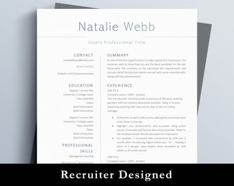 Resume Template, Professional Resume, Resume Templates, Creative Resume, Modern Resume, Minimal Resume, Resume Word, Minimalist Resume