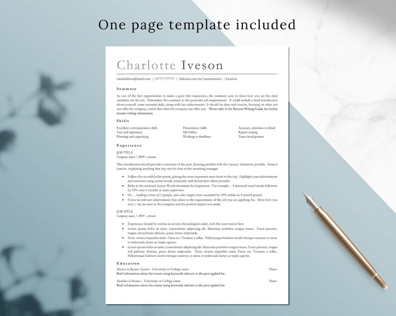 May include: A resume template with a one-page layout, featuring a professional design with a black and white color scheme. The resume includes sections for summary, skills, experience, and education. The template is designed to help job seekers create a visually appealing and informative resume.