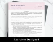 Resume Template Word, CV Template Word, Modern resume design, Clean Simple CV template, Minimalist Resume Template, Creative resume cv word
