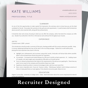 Resume Template Word, CV Template Word, Modern resume design, Clean Simple CV template, Minimalist Resume Template, Creative resume cv word