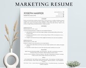 Resume Template Marketing Manager, CV Template Word & Google Docs, Professional design