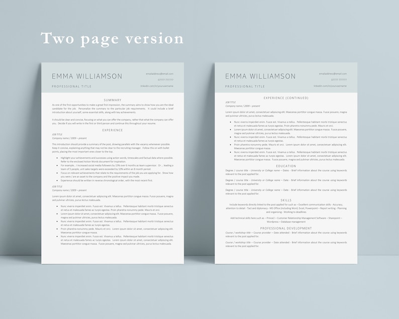 Professional Resume Template Instant Download, Modern Resume Template, Marketing Resume Template Word, Creative Resume Template, CV Template