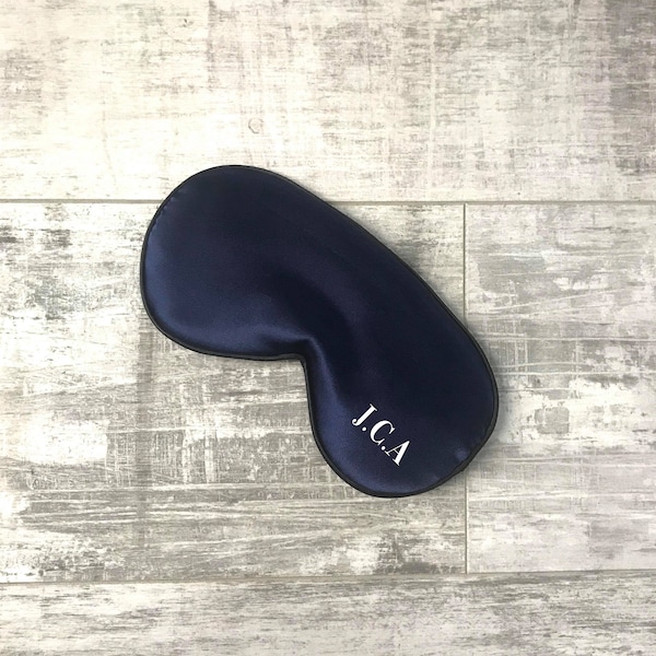 Personalised Any Initials Luxury Eye Mask Satin Silk Padded Soft Sleeping Aid Adjustable 21st 18th 30th Birthday Gift Custom Gifts For Her