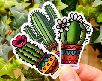 Ralistic sober cactus plant decal