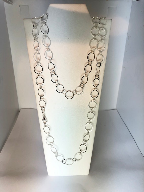Extra Long Sterling Silver Chain Necklace