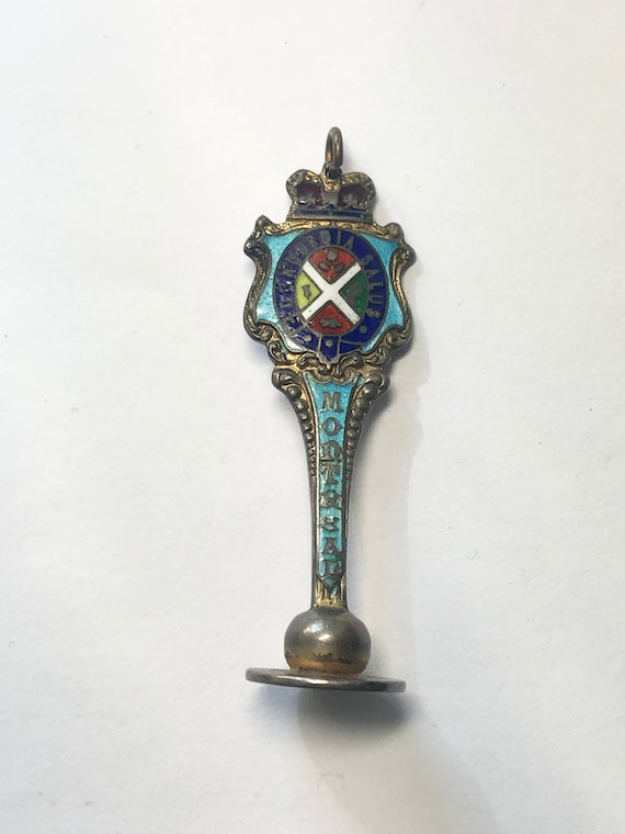 Antique Vintage Enamelled Montreal Fob Pendant