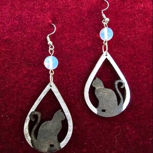 Black cat earrings