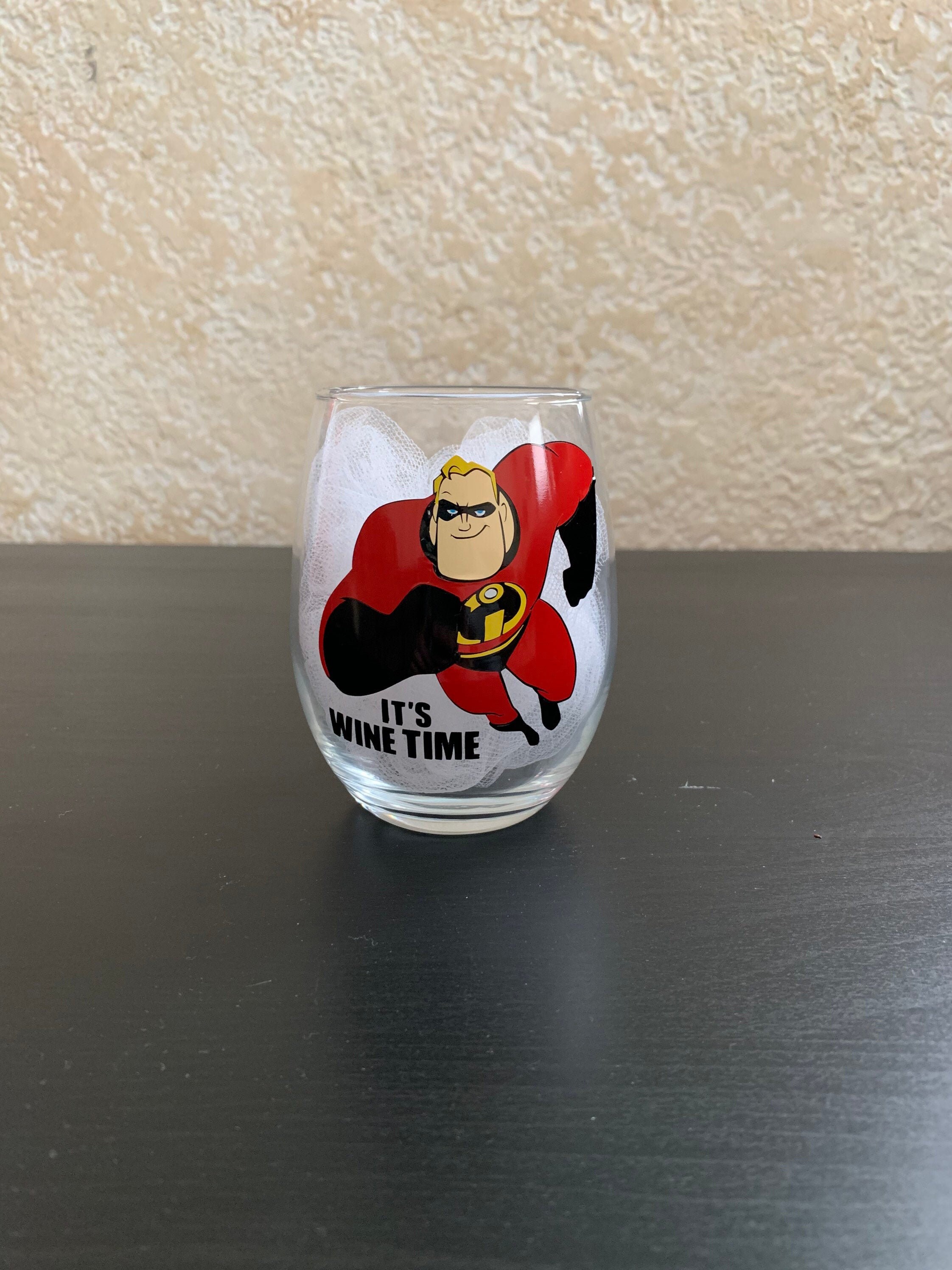 Disney Stemless Wine Glass Increíbles Mr. Increíble Pixar Etsy
