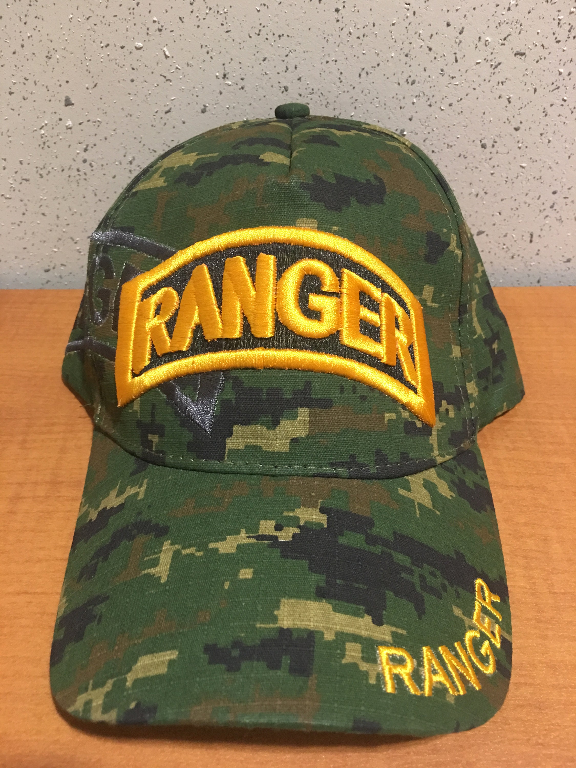 US Army Embroidered RANGER Camo Cap Hat 