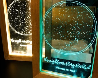 CUSTOM Night Light Star Map LED Frame for Loved Ones Family Friends Her Him Gift Personalized Starry Night Sky Day We Met Story Star Chart