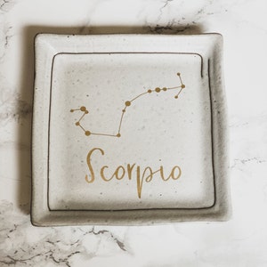 Horoscope Zodiac Ring Dish Custom Jewelry Accessory Dish Monogram Bridesmaids Gift Personalized Plate Home Decor For Her Magic Celestial