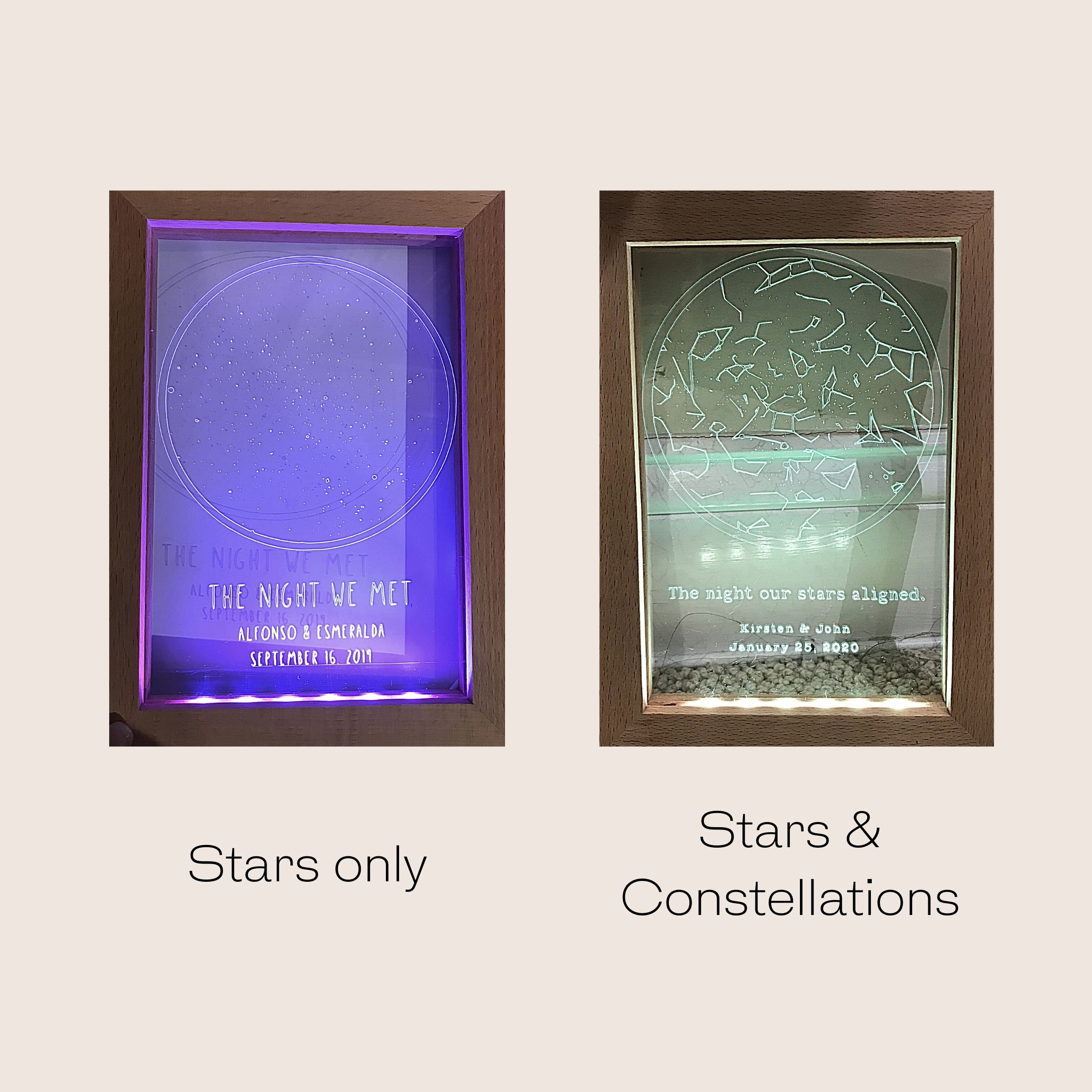 Framed Custom Constellation Night Light Star Map LED Frame for Loved ...