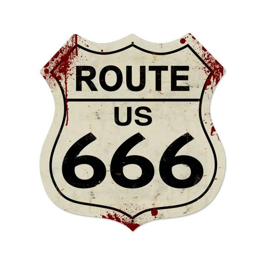 Retro Route 666 Shield Metal Sign 28 X 28 Inches - Etsy