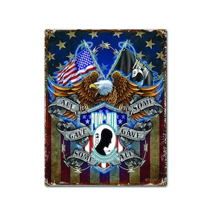 POW Shield Metal Sign 23 x 30 Inches