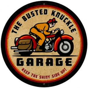 Retro Rider Round Metal Sign 28 x 28 Inches