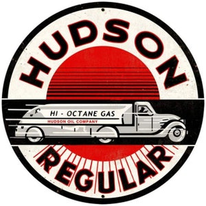 Retro Hudson Regular Round Metal Sign 28 x 28 Inches