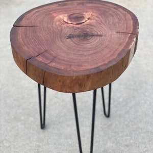 Cherry wood cookie end table