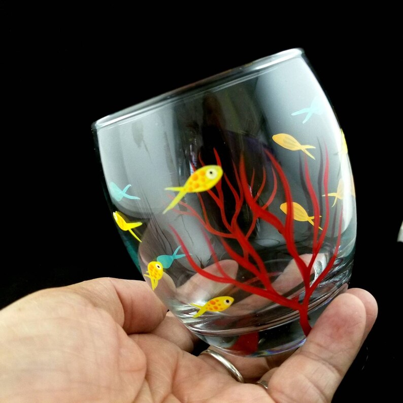 Under the Sea Whiskey Glasses Fantastic Fishy Fun for the Etsy
