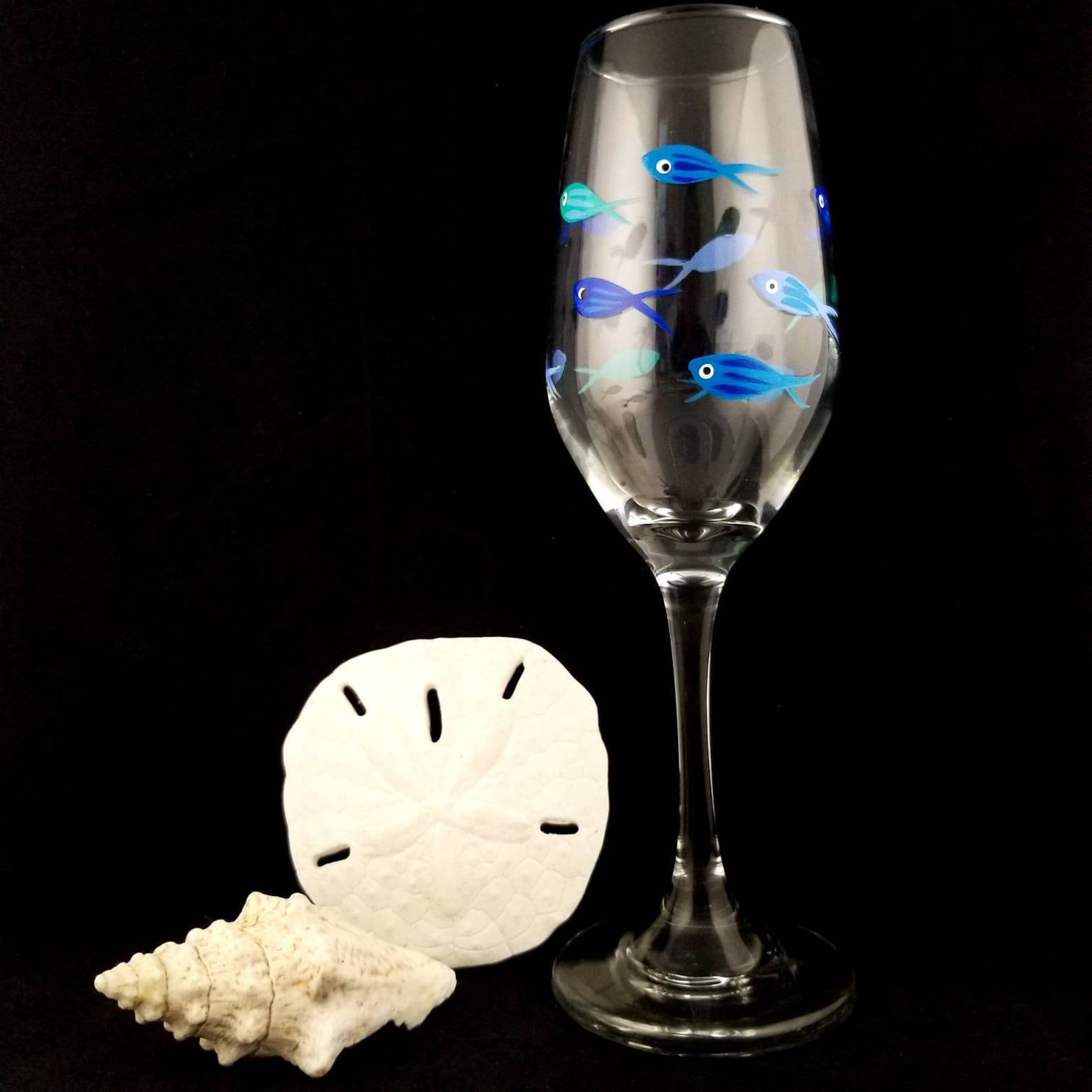 Hand Painted Sealife Champagne Flutes Perfect for a Summer Beach Party