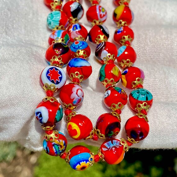 Venetian Murano Art Glass Moretti Red Bead Choker… - image 6