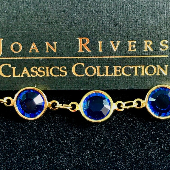 Joan Rivers Signed Cobalt Blue Bezel Bracelet | D… - image 2