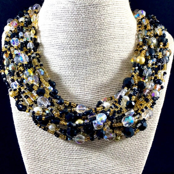 Joan Rivers Torsade Necklace | Multi Strand Glass