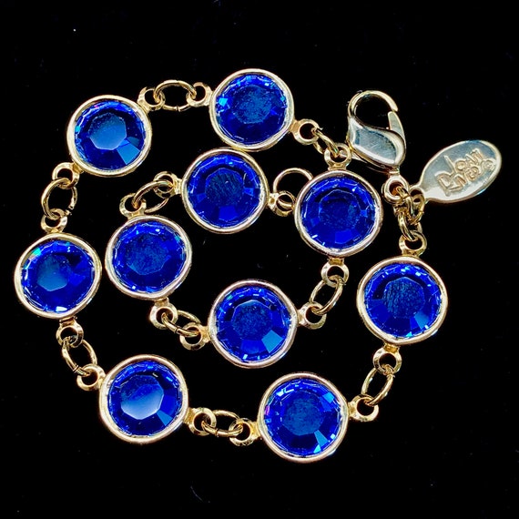Joan Rivers Signed Cobalt Blue Bezel Bracelet | D… - image 1