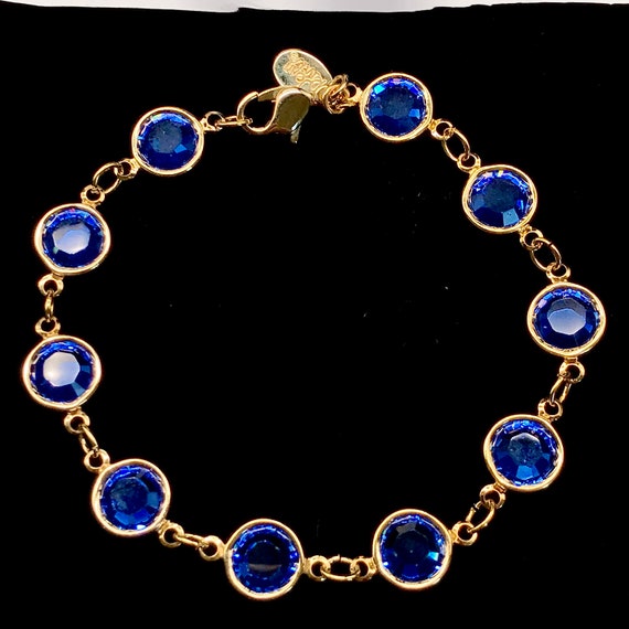 Joan Rivers Signed Cobalt Blue Bezel Bracelet | D… - image 3