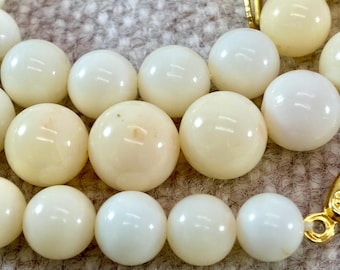 Vintage Natural White Coral Necklace 17” Blush Pink Beads