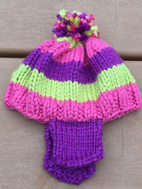 Children's Knit Hat Size Medium-rainbow Colored Hat for | Etsy