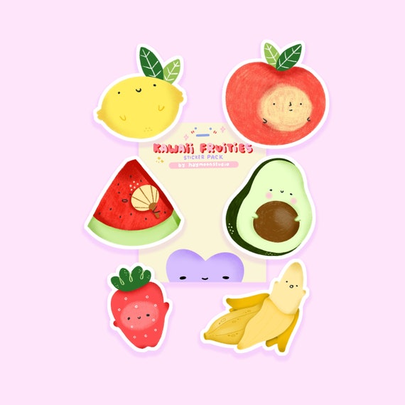 kawaii fruities sticker pack halloween sticker kawaii etsy etsy