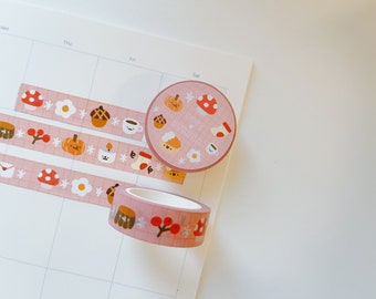 Cosy Autumn Washi Tapes, Cute Washi Tapes, decorative washi tape, bujo washi tape, thin washi tape, journaling supplies, colorful washi tape