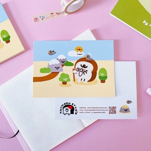 Toastie on an Adventure Mini impressão, cartão postal A7, cartão postal fofo, impresso em papel fosco, cartão postal kawaii, arte de ilustração digital