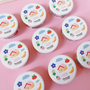 Niedliche Dinge Washi Tapes, süße Washi Tapes, dekoratives Washi Tape, Bujo Washi Tape, dünnes Washi Tape, Journaling Zubehör, süßes Washi Tape