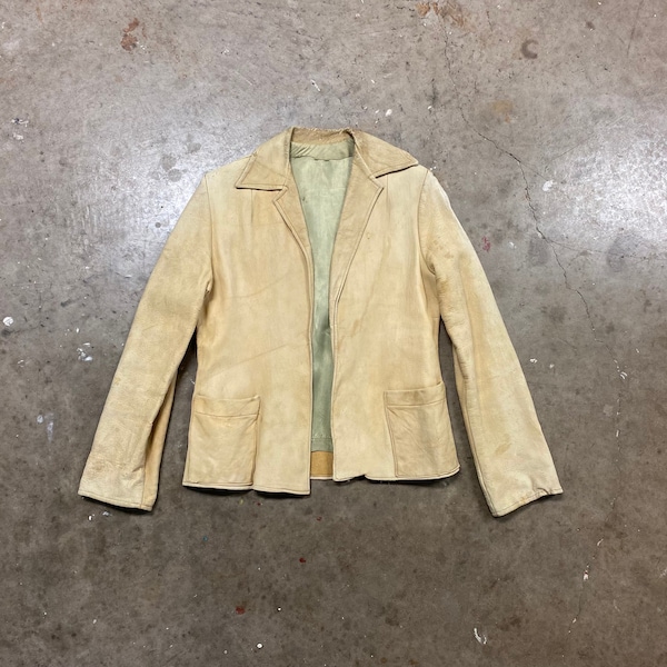 Vintage 50s Women’s Leather Satin Lined Jacket | S