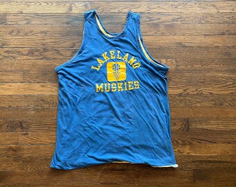 Vintage 60s 70s Champion Lakeland Basketball Tank Top | L/XL