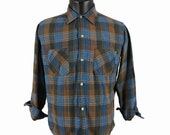 Vintage 60s Bellcraft Plaid Button Up Shirt Medium